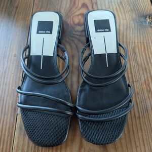 Dolce Vita Black Multi-Strap Slip-On Mules